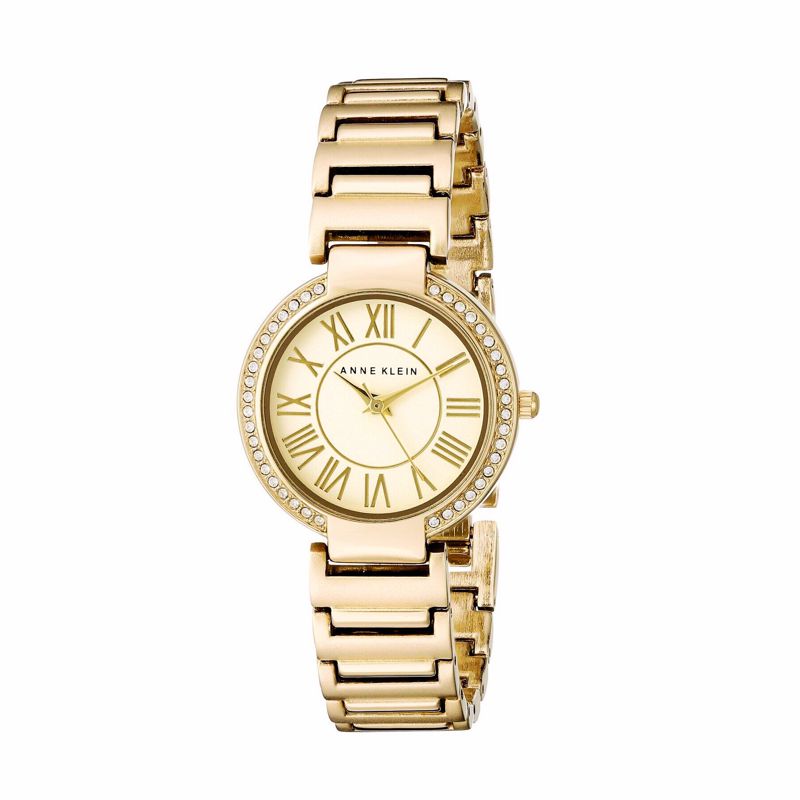 Anne Klein Soft Gold Band with Gold Face - AK-2036CHGB - Click Image to Close